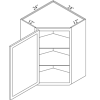 Brae 27" x 42" x 15" Diagonal Corner Wall Cabinet - BRA-WDC274215