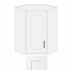 White Shaker 24" x 30" Diagonal Corner Wall Cabinet - WS-WDC2430