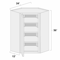 Aspen White 24" x 36" Diagonal Corner Wall Cabinet ASP-WDC2436