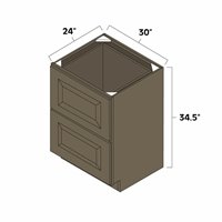 Winchester Grey 30" Two Drawer Base Cabinet - WIN-2DB30