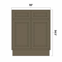 Winchester Grey 30" Double Doors & Drawers Base Cabinet - WIN-B30