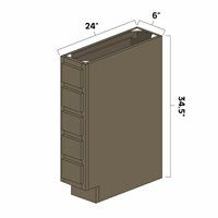 Winchester Grey 6" Spice Drawers Base Cabinet - WIN-BSD6