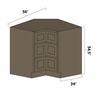 Winchester Grey 36" Corner Drawers Base Cabinet - WIN-CDB36