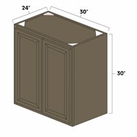 Winchester Grey 30" x 30" x 24" Deep Double Doors Wall Cabinet - WIN-DDW303024
