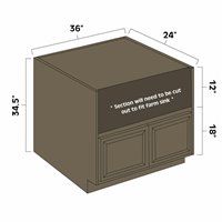 Winchester Grey 36" Farm Sink Base Cabinet - WIN-FSB36