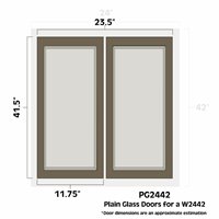 Winchester Grey 24" x 42" Double Plain Glass Doors - WIN-PG2442