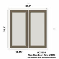 Winchester Grey 36" x 36" Double Plain Glass Doors - WIN-PG3636