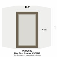 Winchester Grey 42" Single Diagonal Plain Glass Door - WIN-PGWDC42
