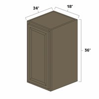 Winchester Grey 18" x 36" x 24" Deep Single Door Wall Cabinet - WIN-SDW183624