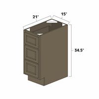 Winchester Grey 15" Three Drawer Vanity Cabinet - WIN-VDB1521