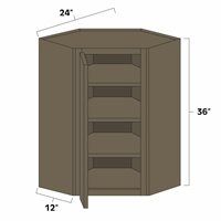 Winchester Grey 24" x 36" Diagonal Corner Wall Cabinet - WIN-WDC2436