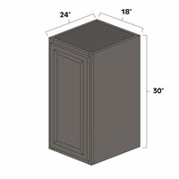 West Point Grey 18" x 30" x 24" Deep Single Door Wall Cabinet - WPG-SDW183024