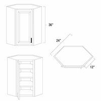 West Point Grey 24" x 36" Diagonal Corner Wall Cabinet - WPG-WDC2436
