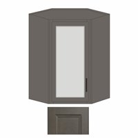 West Point Grey 24" x 42" Diagonal Corner Wall Cabinet w/ Plain Glass Door - WPG-WDC42PG